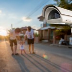 CCTV Camera Operating with family in background of village